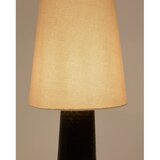 Kave Home Stoječa svetilka s tekstilnim senčilom v črni in kremno beli barvi (višina 129 cm) Senni – | Shoptok.si