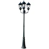 Vrtna stupna svjetiljka 3-lanterne 230 cm tamno zelena/crna