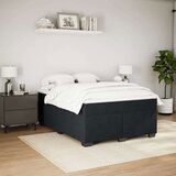 vidaXL Box spring posteljni z vzmetnico črn 140x190 cm žamet | Shoptok.si