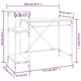  Radni stol s policama boja hrasta 105x50x90 cm drvo i željezo | shoptok.hr