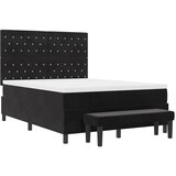  Krevet s opruga kutije s uzglavljem Crna 200 x 140 cm Baršun | shoptok.hr
