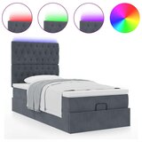 vidaXL Otomanski posteljni okvir z vzmetnicami siv 90x200cm žamet | Shoptok.si