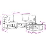 vidaXL Vrtna sedežna garnitura 4 pcs Črna 70 x 70 x 32 cm Aluminij | Shoptok.si