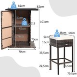  Vanjski barski set od ratana, vrtni barski set od ratana, barski stol s 4 barske stolice i jastučićima. | shoptok.hr