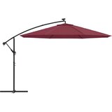  Konzolni suncobran s LED svjetlima 350 cm bordo | shoptok.hr