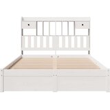 vidaXL Krevet s regalom z knjige bez madraca bijeli 140x190cm borovina | shoptok.hr