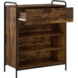  Ormar za cipele 76 x 36 5 x 93 cm Konstruirano drvo - Dimljeni hrast 76 x 36 5 x 93 cm 1 ladica i 3 police | shoptok.hr