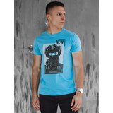 DStreet Koszulka męska z nadrukiem turkusowa | shoptok.hr