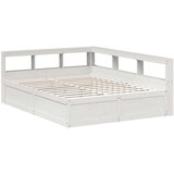  Krevet s regalom z knjige bez madraca bijeli 150x200cm borovina | shoptok.hr