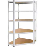 SKLADIŠČNI KOTNI POLICA 180x90x50 cm kovinska GARAŽA 5 POLIC 875kg, (21635597)