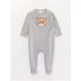 LC Waikiki Crew Neck Long Sleeve Embroidery Detailed Plush Baby Boy Rompers