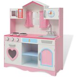 vidaXL Lesena otroška kuhinja 82x30x100 cm roza in bele barve, (20825369) | Shoptok.si