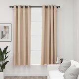 vidaXL Zatemnitvene zavese z obročki 2 kosa bež 140x175 cm | Shoptok.si
