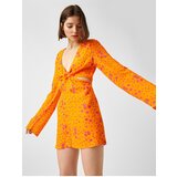 Koton Floral Jumpsuit Mini Long Bell Sleeve Window Detailed | Shoptok.si