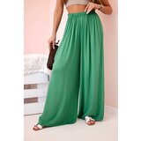 Kesi Włoski Women's wide trousers with elastic waistband green Cijene
