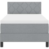 vidaXL Postelja s spodnjim vzmetenjem z vzmetnico svetlo siva 90x190 cm tkanina | Shoptok.si