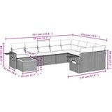  10-dijelni set vrtnih sofa s jastucima crni od poliratana | shoptok.hr