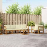  Set vanjskih sofa s jastukom 7 pcs Prirodna i krem | shoptok.hr