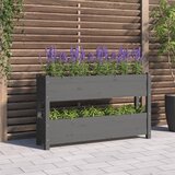 Maison Chic Visoka greda - Greda - Cvetlični Lonec siva 112x25x66 cm trdna borovina, (21788905) | Shoptok.si