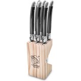 LAGUIOLE STYLE DE VIE Stojalo+6 kos nožev Premium Line 11cm / črna / ABS, nerjaveče jeklo, les, (5000198883) Cene