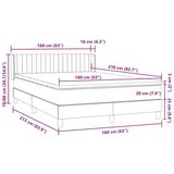  Krevet s oprugama i madracem ružičasti 160x210 cm baršunasti | shoptok.hr