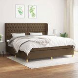  Box spring postelja z vzmetnico temno rjav 200x200 cm blago, (20999420) | Shoptok.si