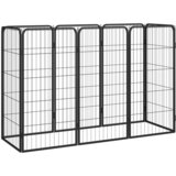 vidaXL Ograda za pse s 8 panela crna 50 x 100 cm čelik obložen prahom Cijene