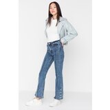 Trendyol Light Blue 100% Cotton Straight Fit Denim Jean With Leg Accessory | Shoptok.si