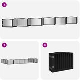 vidaXL Vrata za pse s vratašcima 12 panela sklopiva 960 cm drvo topole | shoptok.hr