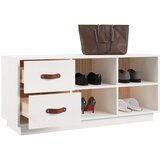  Klupa za cipele bijela 100 x 34x 45 cm od masivne borovine | shoptok.hr