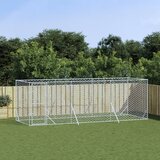 vidaXL Zunanja pasja ograda srebrna 6x2x2 m pocinkano jeklo - - Srebrna - 46.3 - 6 x 2 x 2 m - 2025- | Shoptok.si