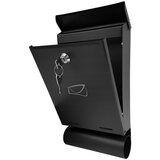  Poštni nabiralnik za pisma in časopise, črno pocinkano jeklo, 32,5 x 22,5 x 9,5 cm | Shoptok.si
