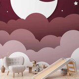  Foto tapeta - Moon dream - clouds in a maroon sky with stars for children 450x315 Vodootporna | shoptok.hr