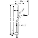 Hansgrohe 26564400 croma select s 110 1jet tuš set brez armature | Shoptok.si