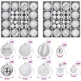  Set božićnih kuglica 88 kom. Srebrna &amp;Oslash; 6 cm Plastika Slike
