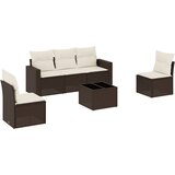 Maison Chic Seti vrtnega pohištva - Vrtna garnitura - Vrtni pohištvo set 6-delna z blazinami rjav poli ratan, (21802328) | Shoptok.si