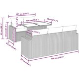 vidaXL 6-dijelni set vrtnih sofa poliratan i bagrem s jastucima sivi | shoptok.hr