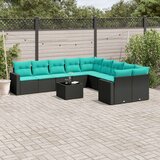  11-dijelni set vrtnih sofa od poliratana s jastucima crni | shoptok.hr