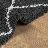  Čupavi tepih PAMPLONA s visokim vlaknima crni-krem 140 x 200 cm | shoptok.hr