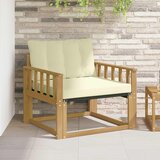  Set vanjskih sofa Čvrsto drvo akacije i Textilene Bijela i krem | shoptok.hr