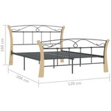  Za krevet crni metalni 120 x 200 cm | shoptok.hr