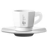 Bialetti skodelice za espresso, osmerokotne, 4 delni set - bela/srebrna | Shoptok.si