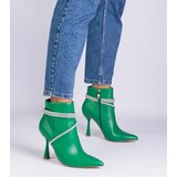 Gemre Green stiletto ankle boots decorated with rhinestones Fantagaro | Shoptok.si