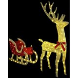  Reindeer vuče saonice Topla bijela 151 x 28 x 128,5 cm tkanina | Eponuda.com