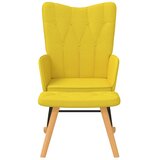  Stolica za ljuljanje s osloncem za noge boja senfa od tkanine | Eponuda.com