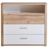 XORA komoda, bela, barve hrasta | Shoptok.si