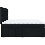 vidaXL Box spring postelja z vzmetnico črn 200x200 cm blago | Shoptok.si