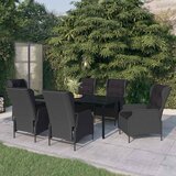  7-dijelni vrtni blagovaonski set tamnosivi Siva Dužina stola 200 cm | shoptok.hr