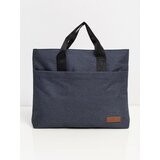 Fashion Hunters Tmavě modrá látková taška na notebook | Shoptok.si