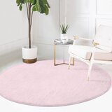 Mila Home Svijetlo ružičasti periv/pogodan za robotski usisavač okrugli tepih ø 120 cm Comfort – | shoptok.hr